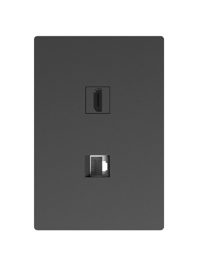 Módulo de Conectividad RJ45 y HDMI Macroled Línea Milan Gris